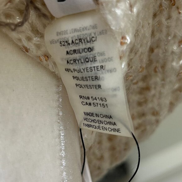 Calvin Klein White Gold Sequin Infinity Loop Scarf NWT One Size - Picture 4 of 7